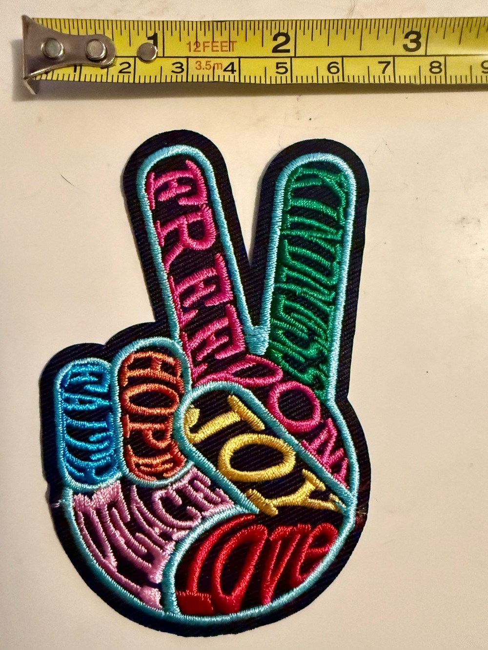 Multicolor Peace Sign Embroidered Iron-On Patch - Home Party Supplies